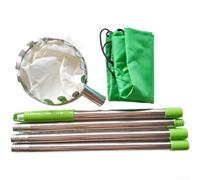 HEIBTENY Fruit Picker Tool with Extendable Stainless Steel Pole and Soft Cloth Bag, Adjustable Harvesting Equipment for High Tree Branches in Garden or Orchard,(1.6m Fruit Picker)