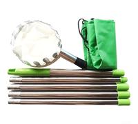 HEIBTENY Fruit Picker Tool with Extendable Stainless Steel Pole and Soft Cloth Bag, Adjustable Harvesting Equipment for High Tree Branches in Garden or Orchard,(2.4m Fruit Picker)