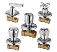 HEIBTENY G1/2 Shower Valve Single Handle Copper Body Wall Mounted Latent Angle Valve for Bathtub Solar Water System Quick Opening High Pressure Compatible Silver