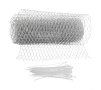 HEIBTENY Galvanized Hexagonal Wire Mesh 13.7 in x 32.8 ft, Chicken Wire Mesh Roll, Aviary Fence Wire, Rust-Resistant Hot-Dip Steel Netting with 0.6 mm, for Rabbit, Snake, Animal Enclosure