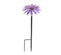 HEIBTENY Garden Gear Metal Daisy Stakes, Decorative Multicolored Ornament, Hand Painted Metal Flower Garden Stake 50 cm, Outdoor Ornament for Garden Patio Lawn Yard (Purple)