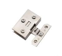 HEIBTENY Glass Door Hinge Zinc Alloy Clamp For 4-10mm Cabinet Display Wine Gate Brushed Silver Fixed Pivot Hardware Furniture Small 47Mm Or Large 57Mm Size Pack(S)