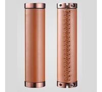 HEIBTENY Handlebar Grips With Retro Faux Leather Cover for Dual Alloy Locking For Ring For Mountain Road Bike Shock Absorbing Non-Slip Handgrips 138X222mm Brown(brown)