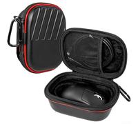 HEIBTENY Hard EVA Mouse Case for Logitech G Pro Wireless Superlight 2, Protective Storage Box with Mesh Pocket for Receiver and Cable, Shockproof Travel Carry Pouch, Black(Black-Red)