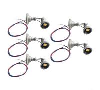 HEIBTENY HO Scale Model Railway Lamp, Posts 1:87 Warm, White LED Spotlights Flood Lights 3V Coppery Silver Pre Wired 15mm,for OO Layout Building Scenery Set of 5(warm white)