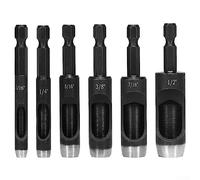HEIBTENY Hole Punch Leather Set Leather Craft Hollow Hole Punch Plastic Rubber Punch for Electric Drills (Pack of 6)
