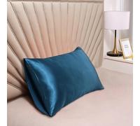HEIBTENY Imitation Silk Pillowcase Standard Size 48X74cm With Piped Edge Soft Smooth Satin Fabric Pillow Protector For Bedroom Decor Silver Grey Black White Red(blue)