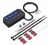 HEIBTENY Junction Box With LED Indicator Light Car Motorcycle Electrical Fuse Main Wiring Box - 4 Appliance Connections, 20A Output
