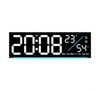 HEIBTENY LED Alarm Clock with Temperature Display, 10-Level Brightness Digital Wall Desk Clock, Countdown Timer Date Jump-Second Mode, ABS Electronic for Living Room Office(white)