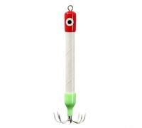 HEIBTENY Luminous Squid Jigging Hook Slow Dissolving UV Paper Body With Blood Red Eyes Umbrella Rig For Night Sea Fishing Octopus Cuttlefish Reusable Hard Bait(30g)