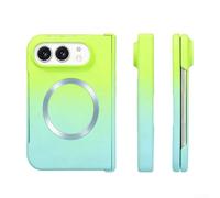 HEIBTENY Magnetic Folio Phone Case Compatible with for Iphone Duo | Gradient Colour, Skin-Feel Texture, PC Hard Back, Precise Fit with Easy for access to Buttons and Ports(Green-Blue)