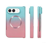 HEIBTENY Magnetic Folio Phone Case Compatible with for Iphone Duo | Gradient Colour, Skin-Feel Texture, PC Hard Back, Precise Fit with Easy for access to Buttons and Ports(Blue-Pink)