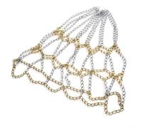 HEIBTENY Metal Chain Basketball Net Heavy Duty Iron Rim Net With 12 Buckles Standard Size 33Cm X 55Cm Weather Resistant Outdoor Indoor Training Target Replacement