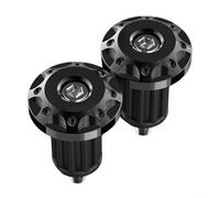 HEIBTENY Motorcycle Handlebar End Aluminum Alloy Bar Ends Weighted Terminators For 16-18mm Handlebars Anti-Vibration Crash Protection Accessories Fit Most Bikes(Black)