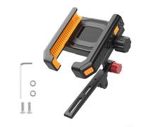 HEIBTENY Motorcycle Phone Holder,Phone Holder,Not Block The Camera Or Side Buttons,With Silicone Pad And Bottom Bracket,Prevent Scratches And Vibrations,One-handed Operation(Orange)