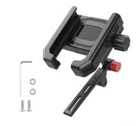 HEIBTENY Motorcycle Phone Holder,Phone Holder,Not Block The Camera Or Side Buttons,With Silicone Pad And Bottom Bracket,Prevent Scratches And Vibrations,One-handed Operation(Black)