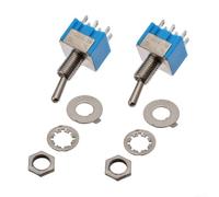 HEIBTENY MTS-202 2 Position DPDT ON-ON For Toggle Switch 6-Pin 6A 125V AC 20 Pack Designed for Mini Blue Mounting