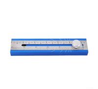 HEIBTENY Multi-Angle Positioning Ruler with Bubble Level, 15°-90° Foldable Marking Gauge, Aluminum Alloy Slide LOCKs Protractor for Woodworking Drywall Crafts, Blue 6.57