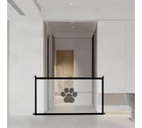 HEIBTENY No-Drill Pet Fence, Portable Dog Barrier with Polyester Mesh, Install Safety Enclosure Gate for and Travel, White 180x78cm(Small)