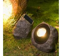HEIBTENY Outdoor Solar Stone Lamp with IP65 Waterproof LED and Dual Lighting Modes, Solar Powered Decorative Light for Garden Patio Pathway Courtyard Landscape(1 PCS)