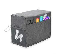 HEIBTENY Oxford Sewing Machine Dust Cover Waterproof Storage Bag for Sewing Tools 46 x 21 x 32 cm with Zip Pocket, As Picture Show, Gray