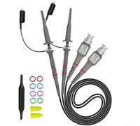 HEIBTENY P6100 Oscilloscope Probe 100MHz 1X/10X Attenuation Switch with Grounding Clip for BNC Digital Virtual Handheld Analyzer Testing 120cm Cable(2PCS)