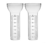 HEIBTENY Pack of 2 Rain Gauge Replacement Glass for Rain Gauge Glass Rainwater Meter 35 mm for the Garden