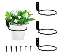 HEIBTENY Pack of 3 Wall Mount Flower Pot, 16 cm Plant Pot Wall Mounted for RING Holder Garden Hanging Basket Holder Wall Flower Pot Holder