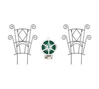 HEIBTENY Plant Stand Indoor Outdoor Metal Decorative Garden Trellis for Climbing Plants Support Frame Black Grid Plant Holder Stackable Space Saving 15.35x9.65 Inches(A)