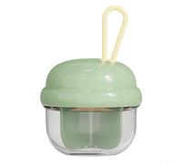 HEIBTENY Portable Pill Organizer, with 4 Compartments Small Travel Medicine Box, with Double Lock Lid ABS and Silicone Case, for 5-7 Day Trips Anti-Mixing(Green)