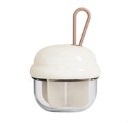 HEIBTENY Portable Pill Organizer, with 4 Compartments Small Travel Medicine Box, with Double Lock Lid ABS and Silicone Case, for 5-7 Day Trips Anti-Mixing(White)