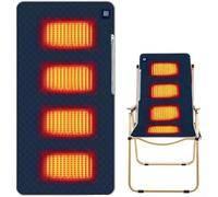 HEIBTENY Portable Smart 5V Heated Seat Pad With USB, Four-Zone Graphene Heating, 3 Adjustable Temperatures, Non-Slip Cushion For Indoor Office, Outdoor Camping Garden(Navy blue 45x90cm)
