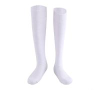 HEIBTENY Professional Fencing Socks Knee High Cotton Elastic Cuff Non-Slip For Epee Foil Training Competition Reinforced Heel Toe White Size XS To XL(L)
