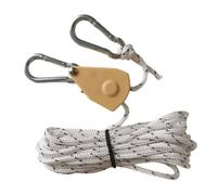 HEIBTENY Pulley Windproof Rope 5M 4mm Adjustable Tent Guy Line with Buckle and Carabiner for Camping Hiking for KAYAK Canoe Tarp Stake Secure Wind Resistant Cord Black(D)