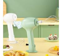 HEIBTENY Rechargeable Cordless Electric Hand Mixer With Stainless Steel Whisks, Ergonomic Stand-Up Easy Beater Ejection, For Whipping Cream, Eggs And Mixing Batter Home(white)