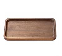HEIBTENY Rectangular Acacia Wood Tray, 29x10.6cm, Coffee, Tea | Japanese Style Serving Platter, Cake, Bread, Snacks, Fruit, Desktop Organizer, Raised Edge, Brown
