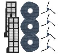 HEIBTENY Replacement Parts Accessories for Eufy X10 Pro Robot Vacuum Cleaner Replacement Set 2 Filters + 4 Side Brushes + 3 Wipes Pack of 9