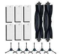 HEIBTENY Replacement Parts Kit for Lubluelu SG60 SL60D Robot Vacuum Cleaner with 2 Main Brushes 6 Side Brushes 6 Filters, for Deep Carpet and Hard Floor Cleaning Maintenance