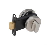 HEIBTENY Satin Stainless Steel Bathroom Door Lock with Red Green Privacy Indicator, WC Toilet Bolt Lock for Public Restrooms Offices Hospitals Schools, 79x38mm