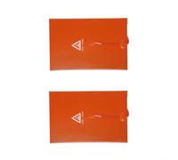 HEIBTENY Silicone Rubber Heater Pad 220V 750W with Backing for 3D Printer Heating Bed, Heat Up, 200 x 300 mm Size, Orange Color, Safe Temperature Range up(2pcs)