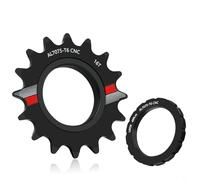 HEIBTENY Single for Speed Bike Cog With Lock For Ring 7075 Aluminum Alloy Fixed Gear Flywheel CNC Machined Lightweight Sprocket For Track Fixie Black(16T)