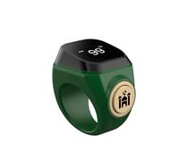 HEIBTENY Smart Rechargeable Tasbih Counter Ring With 40MAh Li-Ion Battery, 99,999 Count Range, 3 Sizes 18/20/22 mm, For Muslim Prayer For Zikr(18mm Green)