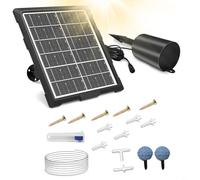 HEIBTENY Solar Pond Aerator With Timer Silent IP68 Oxygen For Fish Ponds & Aquaculture 3-Speed Adjustable Air For Water Quality Off-Grid Garden Watering Equipment