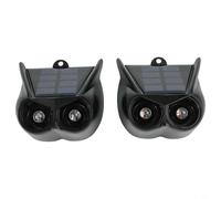 HEIBTENY Solar Powered Motion Sensor Animal Repeller Alarm with Flashing Light, Weatherproof Infrared Detector for Cats Squirrels Rats, Outdoor Garden Yard Protection Device(2pcs)