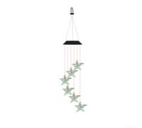 HEIBTENY Solar Starfish Wind Chimes, Color Changing LED Hanging Lights with IP65 Waterproof Design, 32.28 Inch Outdoor Garden Decor for Patio Yard Lawn, Unique for Mom and(shell sea stars)