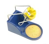 HEIBTENY Soldering Iron Stand for T12 FX9501 Handle, Alloy Holder Frame with Sponge, Heat-Resistant Base for DIY Welding Station, Stable Support Tool, Blue/Yellow,