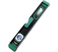 HEIBTENY Solid Cast Aluminum Level Ruler with Strong Magnetic Base, Shock-Resistant Green For Level with High-Accuracy Bubble for Metal Surfaces, 300mm(14032 Level)