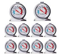 HEIBTENY Stainless Steel Refrigerator Thermometer Dial Type Freezer Temperature Gauge No Battery, Refrigerator Temperature Monitor, Easy To Read(10 PCS)
