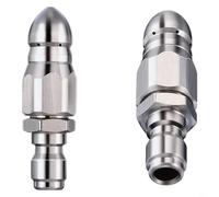 HEIBTENY Stainless Steel Sewer Jet Nozzle Set with Quick Connect, 5000 PSI High-Pressure Pipe Cleaning Accessory Compatible with Pressure Washers for Effective Drainage Maintenance