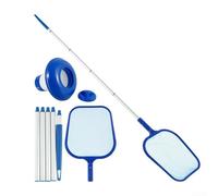 HEIBTENY Swimming Pool Cleaning Kit With Leaf Skimmer Net Scrubbing Sponge Brush And Floating Dispenser PP Plastic Construction With 120Cm Telescopic Pole For Ideal